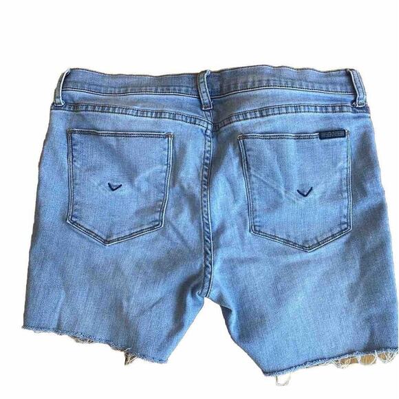 Hudson Custom Jean Shorts Cutoffs Raw Hem Denim Distressed Sz 31 Stretchy - Picture 3 of 6